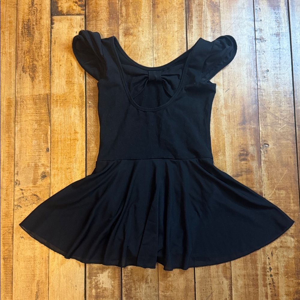 Dance Leotard Black size 8 skirt cotton ballet tap jazz - Picture 6 of 8